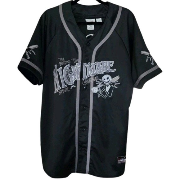 Vintage Disney Nightmare Before Christmas Baseball Jersey Jack‎ Skellington - L - Picture 1 of 8